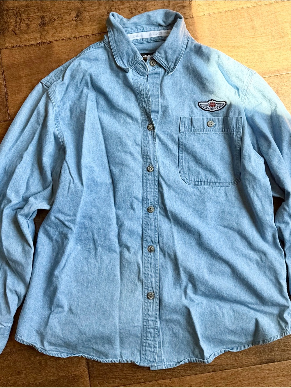Vintage Harley-Davidson Denim Button Down Top